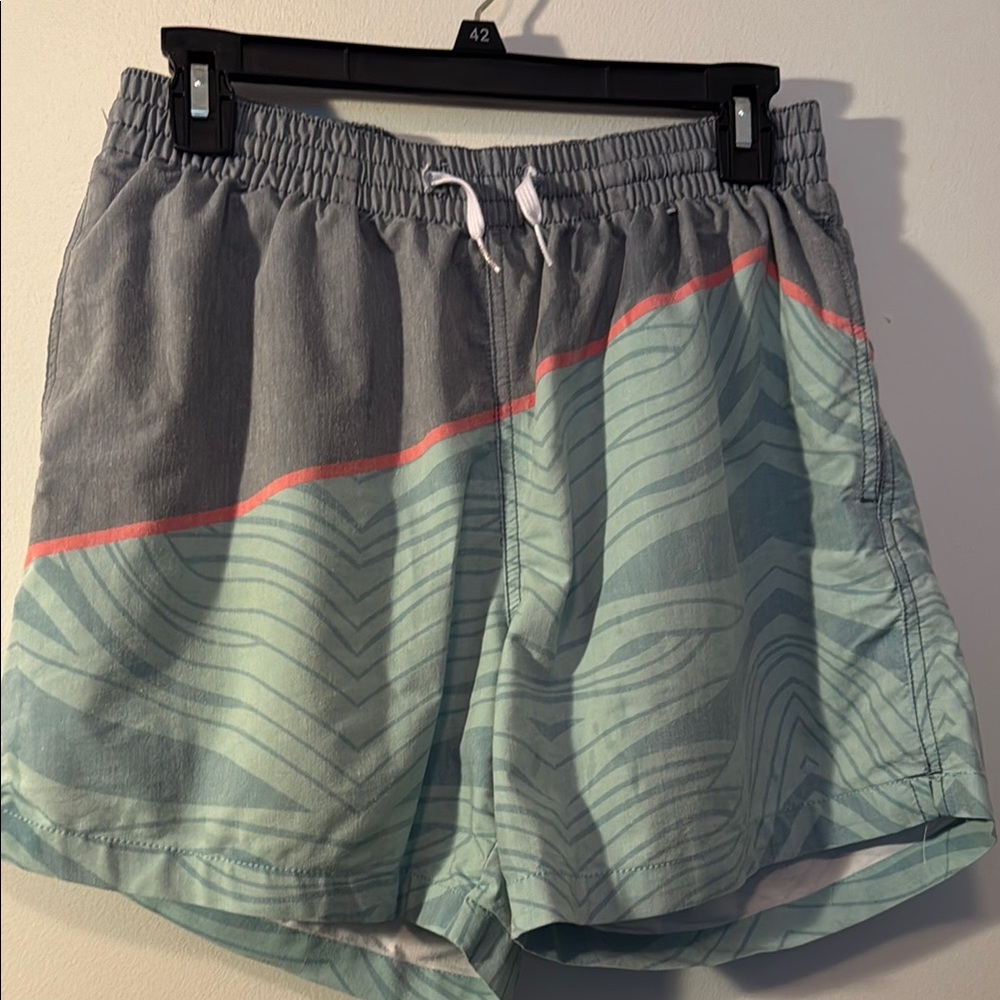 Chubbies Gray and Green Quick-Dry Swim Trunks